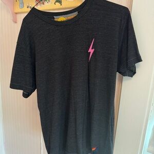 Aviator Nation Tee - pink bolt - size L